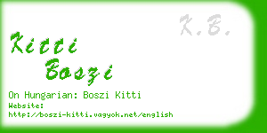 kitti boszi business card